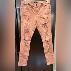 Silver Crush rose blush denim ripped distressed jeans size 1/2